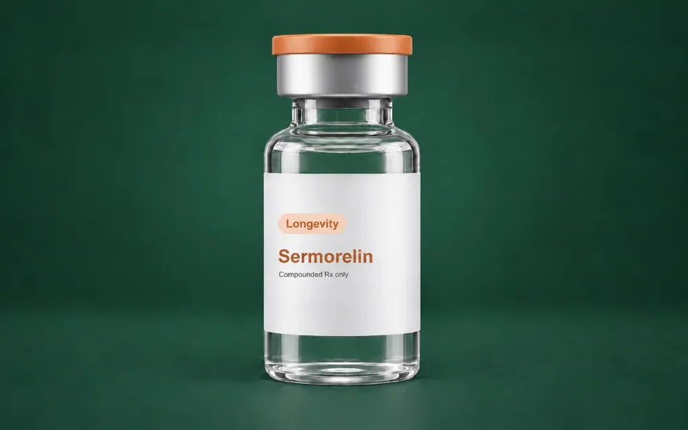 LongevityX MD compounded sermorelin injection vial