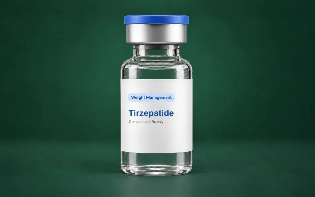 LongevityX MD compounded tirzepatide injection vial