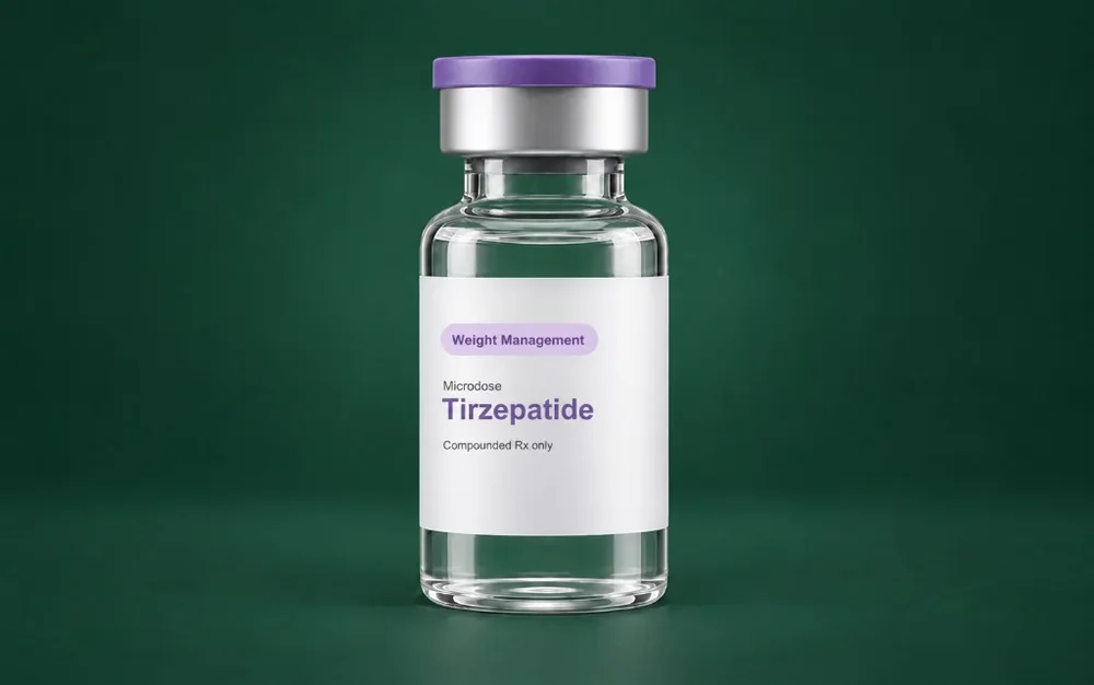 LongevityX MD compounded microdose tirzepatide vial
